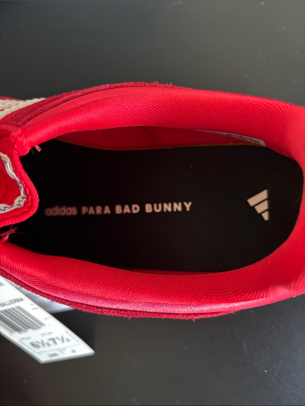 adidas Para Bad Bunny Red and White Low-Profile Sneakers - Picture 4 of 9